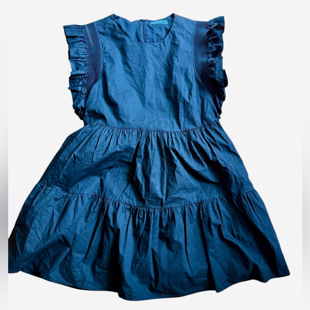 Anna Rae Black Ruffled Womens Dress